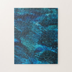 Blue Turqouise Glitter Brush Stroke Legpuzzel