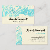 Blue Turquoise Agate Marble Design Modern Visitekaartje (Voorkant / Achterkant)