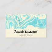 Blue Turquoise Agate Marble Design Modern Visitekaartje (Voorkant)