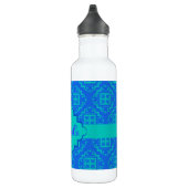 Blue & Turquoise Aqua Arabesque Moroccan Waterfles (Rechts)