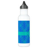 Blue & Turquoise Aqua Arabesque Moroccan Waterfles (Links)