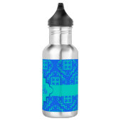 Blue & Turquoise Aqua Arabesque Moroccan Waterfles (Rechts)