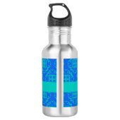 Blue & Turquoise Aqua Arabesque Moroccan Waterfles (Achterkant)