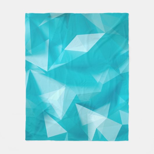 Blue, turquoise background with crystals, triangle fleece deken (Voorkant)