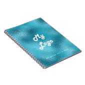 Blue Turquoise business logo Notitieboek (Rechterzijde)
