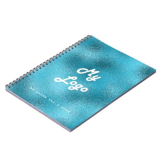 Blue Turquoise business logo Notitieboek (Linkerzijde)