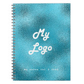 Blue Turquoise business logo Notitieboek (Voorkant)