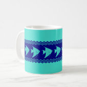 Blue Turquoise Coastal Angelfish Stripes Koffiemok (Voorkant links)