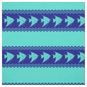 Blue Turquoise Coastal Angelfish Stripes Stof (Swatch)
