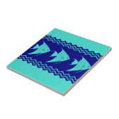 Blue Turquoise Coastal Angelfish Stripes Tegeltje (Zijkant)