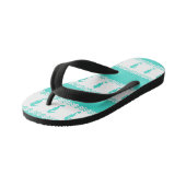 Blue Turquoise Coastal Seahorses Stripes Kinder Teenslippers (Schuin)