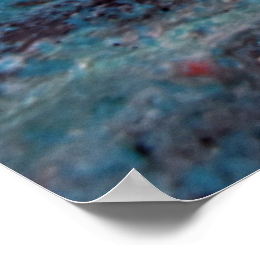 Blue Turquoise Copper Metallic Black Poster (Hoek)