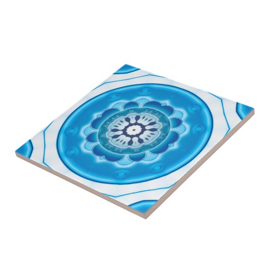 Blue Turquoise Geometric Bathroom Tegel Tegeltje (Zijkant)