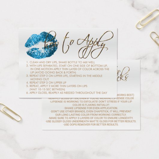 Blue Turquoise Glitter Lips 2 - How to Apply Visitekaartjes (Kantoor)