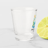 Blue Turquoise Green Dragon Baby shower Shot Glas (Links)