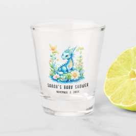 Blue Turquoise Green Dragon Baby shower Shot Glas