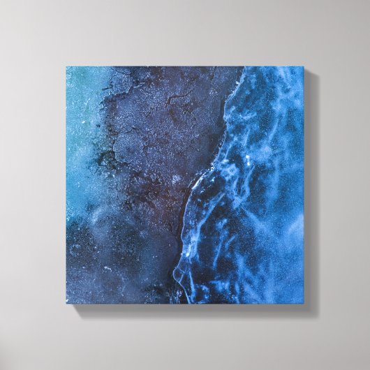 Blue Turquoise Ice Photo Art Canvas Afdruk (Voorkant)