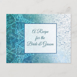 Blue Turquoise Mandala bruiloft Recipe Kaart