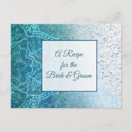 Blue Turquoise Mandala bruiloft Recipe Kaart
