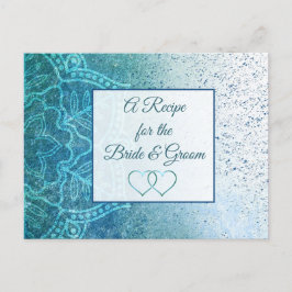 Blue Turquoise Mandala bruiloft Recipe Kaart