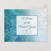 Blue Turquoise Mandala bruiloft Recipe Kaart (Voorkant)