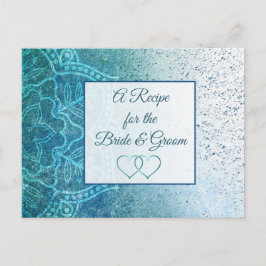 Blue Turquoise Mandala bruiloft Recipe Kaart
