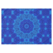 Blue Turquoise Mandala Flower Art Geometry Tafelkleed (Voorkant (Horizontaal))