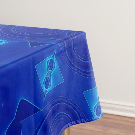 Blue Turquoise Mandala Flower Art Geometry Tafelkleed (Voorbeeld)