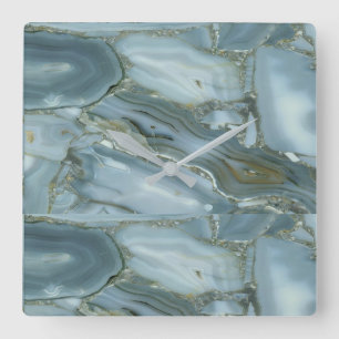 Blue Turquoise Marble Design Wall klok