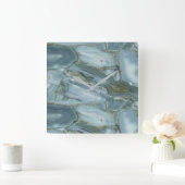  Blue Turquoise Marble Design Wall klok (Huis)