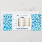 Blue Turquoise Mosaic Glass Tegel Cadeaubon (Achterkant)