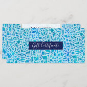Blue Turquoise Mosaic Glass Tegel Cadeaubon (Voorkant / Achterkant)