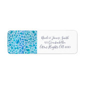 Blue Turquoise Mosaic Glass Tegel Modern Chic Part Etiket (Voorkant)