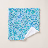 Blue Turquoise Mosaic Glass Tile Modern Chic Bad Handdoek (Wasdoekje)