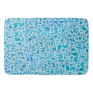 Blue Turquoise Mosaic Glass Tile Modern Chic Badmat