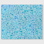 Blue Turquoise Mosaic Glass Tile Modern Chic Cadeaupapier (Vlak)