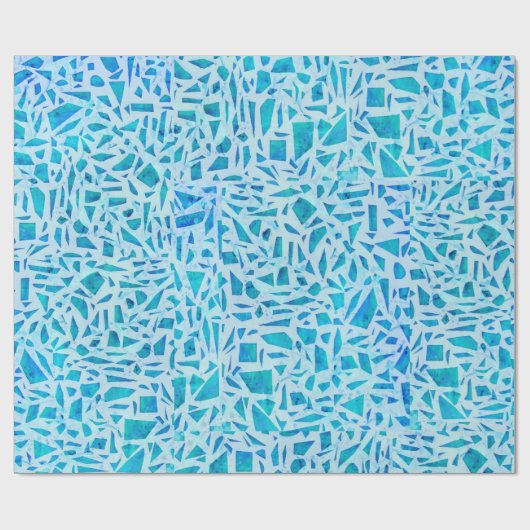 Blue Turquoise Mosaic Glass Tile Modern Chic Cadeaupapier (Vlak)