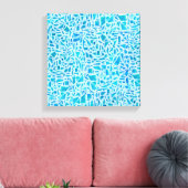 Blue Turquoise Mosaic Glass Tile Modern Chic Canvas Afdruk (Insitu (Woonkamer))