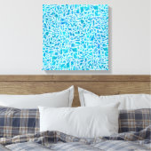 Blue Turquoise Mosaic Glass Tile Modern Chic Canvas Afdruk (Insitu (Slaapkamer))