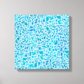 Blue Turquoise Mosaic Glass Tile Modern Chic Canvas Afdruk (Voorkant)