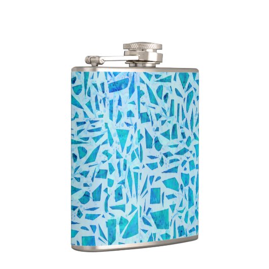 Blue Turquoise Mosaic Glass Tile Modern Chic Heupfles (Rechts)