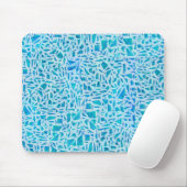 Blue Turquoise Mosaic Glass Tile Modern Chic Muismat (Met muis)