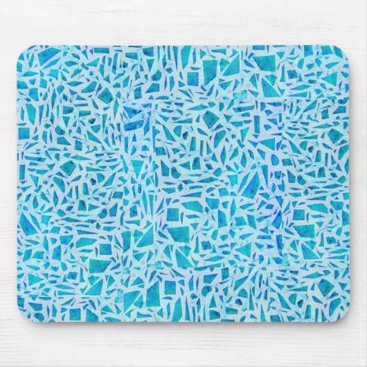 Blue Turquoise Mosaic Glass Tile Modern Chic Muismat (Voorkant)
