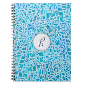 Blue Turquoise Mosaic Glass Tile Modern Chic Notitieboek (Voorkant)