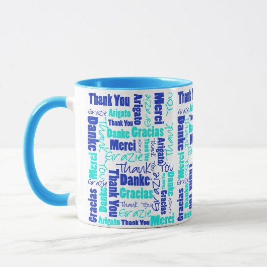 Blue Turquoise Multilingual Hartelijk dank voor Wo Mok (Links)
