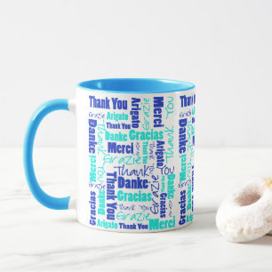 Blue Turquoise Multilingual Hartelijk dank voor Wo Mok