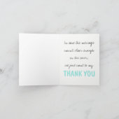 Blue & Turquoise Multilingual Thank You Bedankkaart (Binnen)