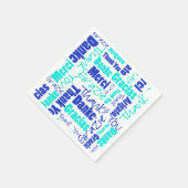 Blue & Turquoise Multilingual Thank You Servetten (Hoek)