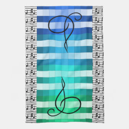 Blue Turquoise Musical Musician Kitchen Gift Theedoek