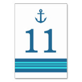 Blue Turquoise Nautical Anchor Table Kaart (Achterkant)